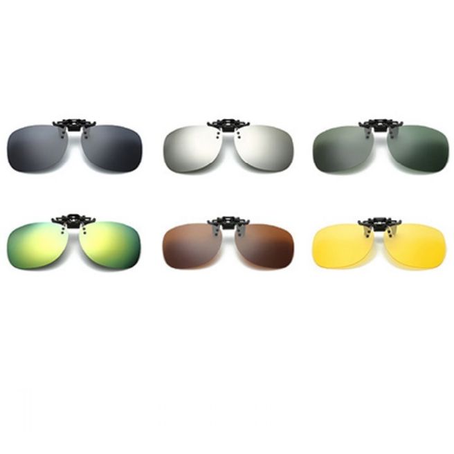 편광 클립온 선글라스 라운드형 그린