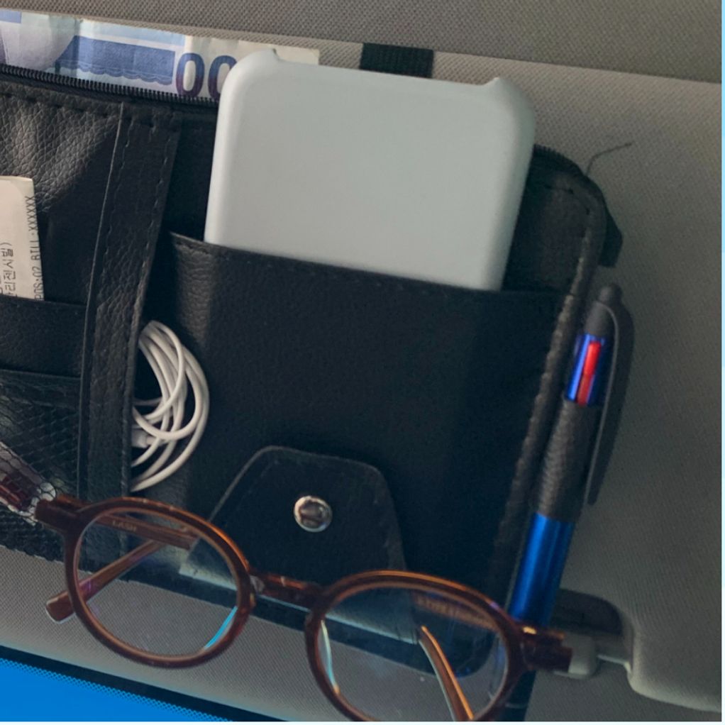 차량용 썬바이저 포켓가방 블랙