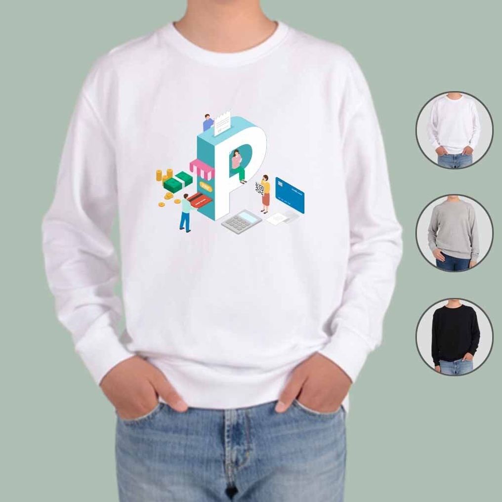 맨투맨 남여공용 QR코드로 여는 신용사회 그림