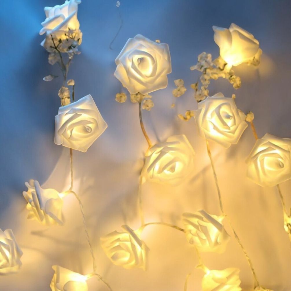 게더릭 40구 LED 장미 가랜드 전구 (6M) (화이트)