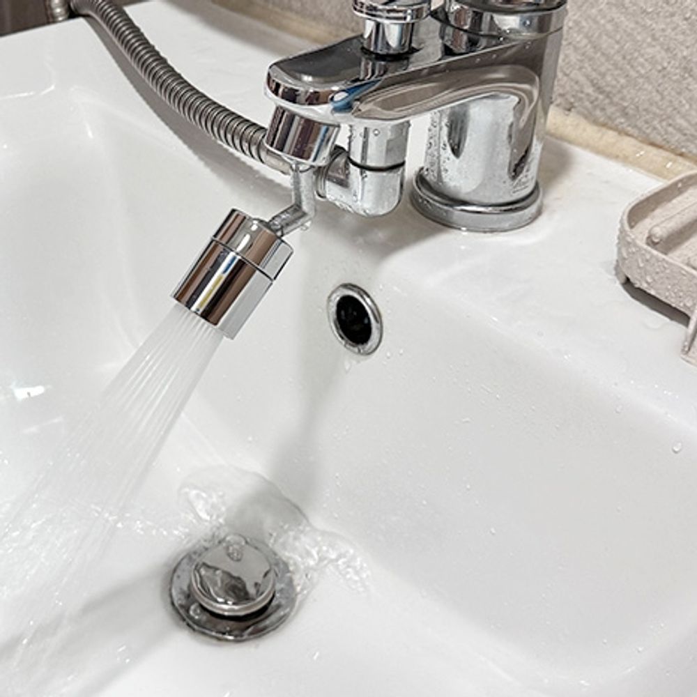 세면대 어댑터 360도 회전 수도꼭지 연결 청소 가글