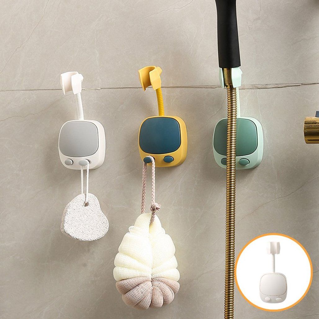 샤워 기 부착 홀더 각도조절 거치 대 후크 걸이 white