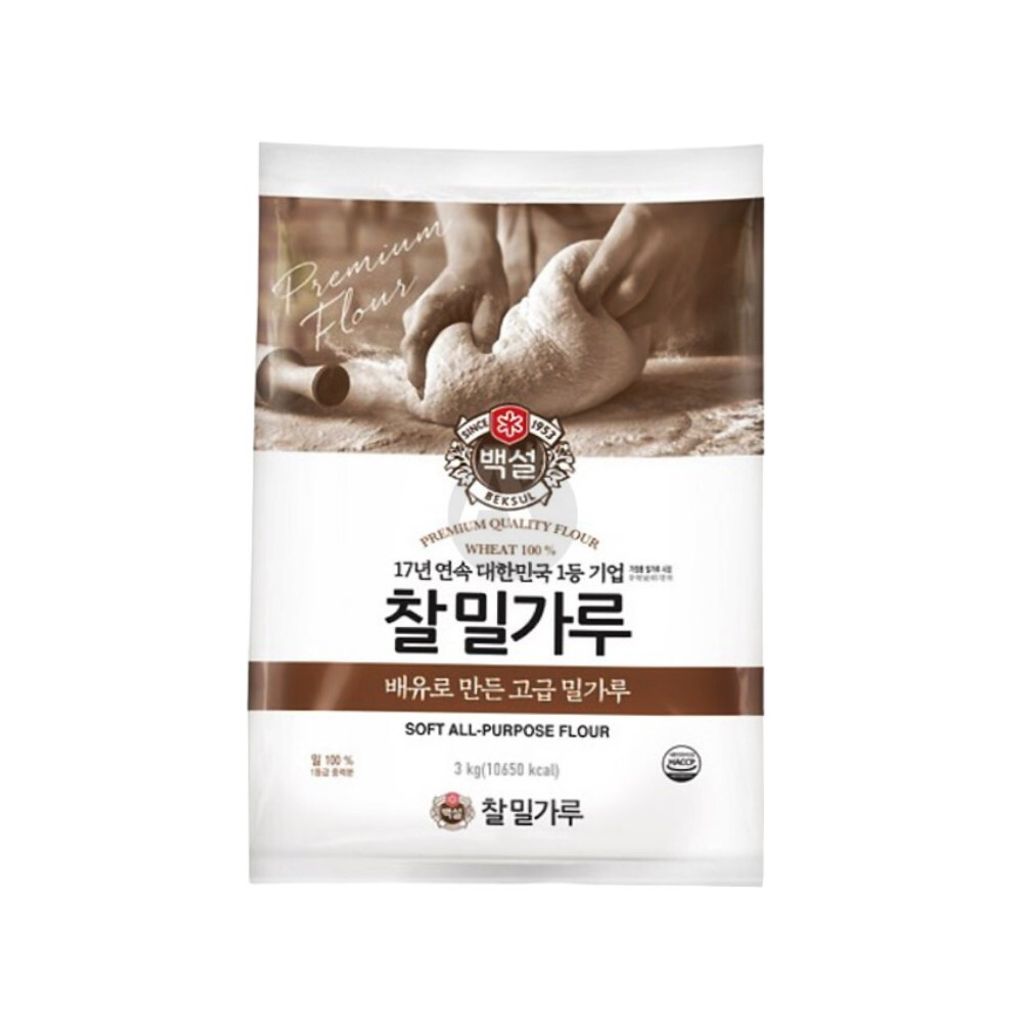 백설 찰밀가루 3Kg 부침 고급밀가루 업소 식당 대용량