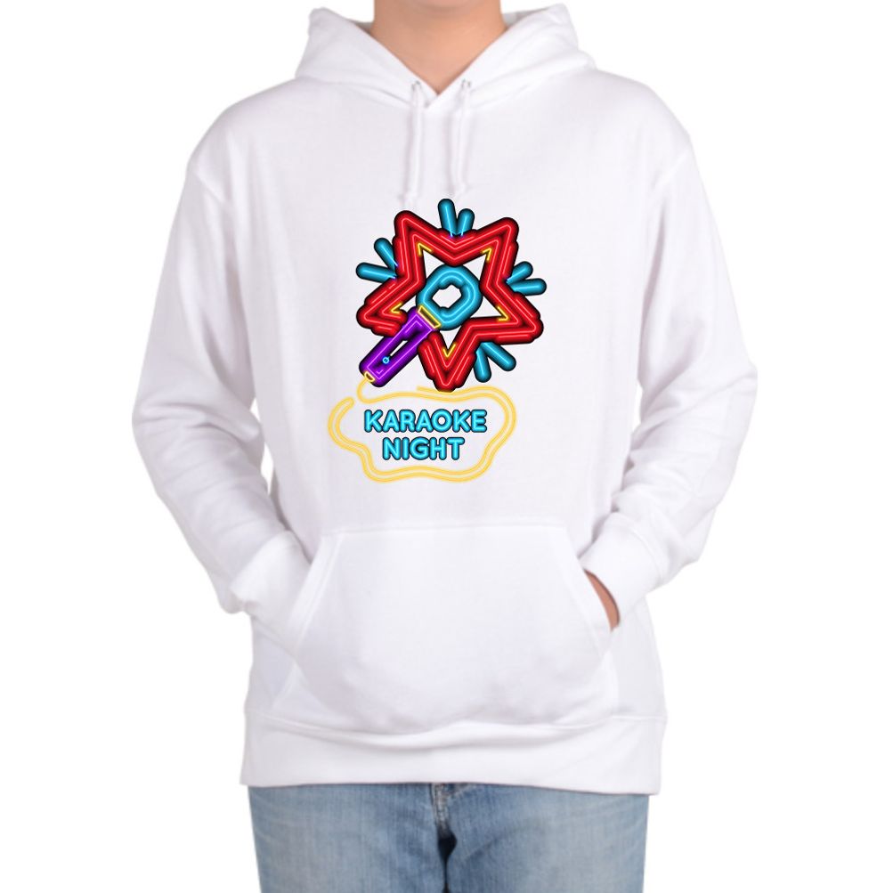 기모후드티 가라오케 Night neon 네온불빛 디자인 부드러움 보온성