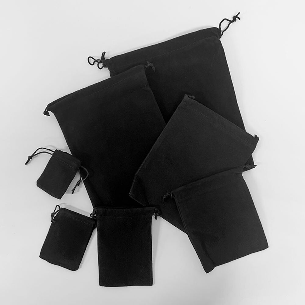 벨벳 스트링 파우치 더스트백 블랙 9x13cm