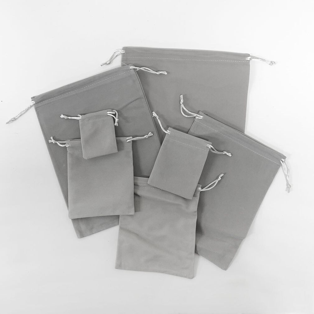 벨벳 스트링 파우치 더스트백 그레이 7x9cm