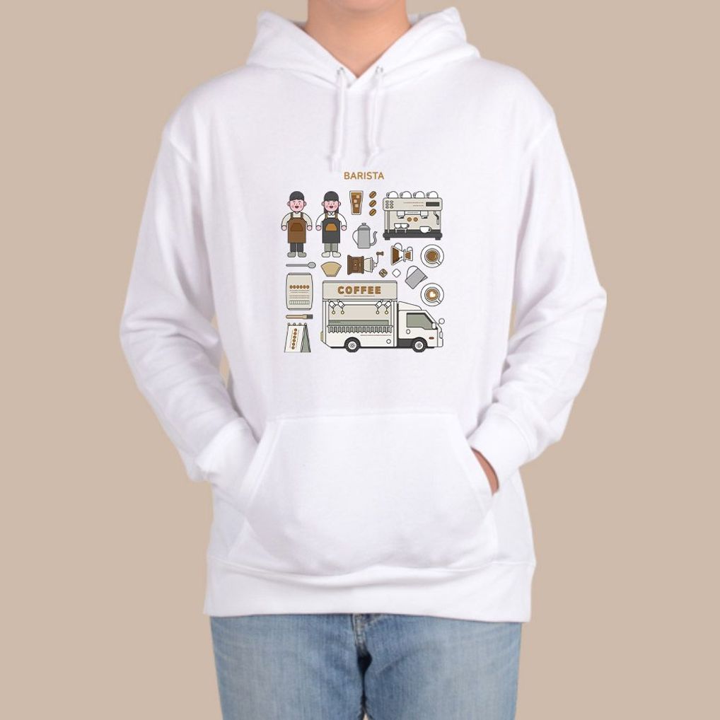 후드티 남여공용 카페 바리스타 라떼아트