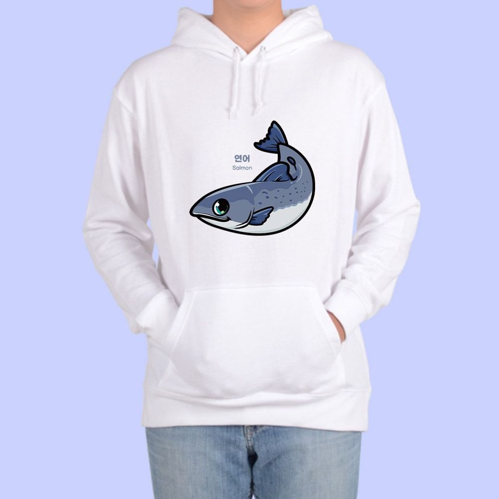 후드티 남여공용 바다생물 해양 연어