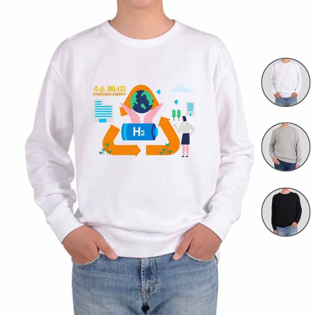 맨투맨 남여공용 에너지 재생에너지 자원재활용 수소에너지 eight
