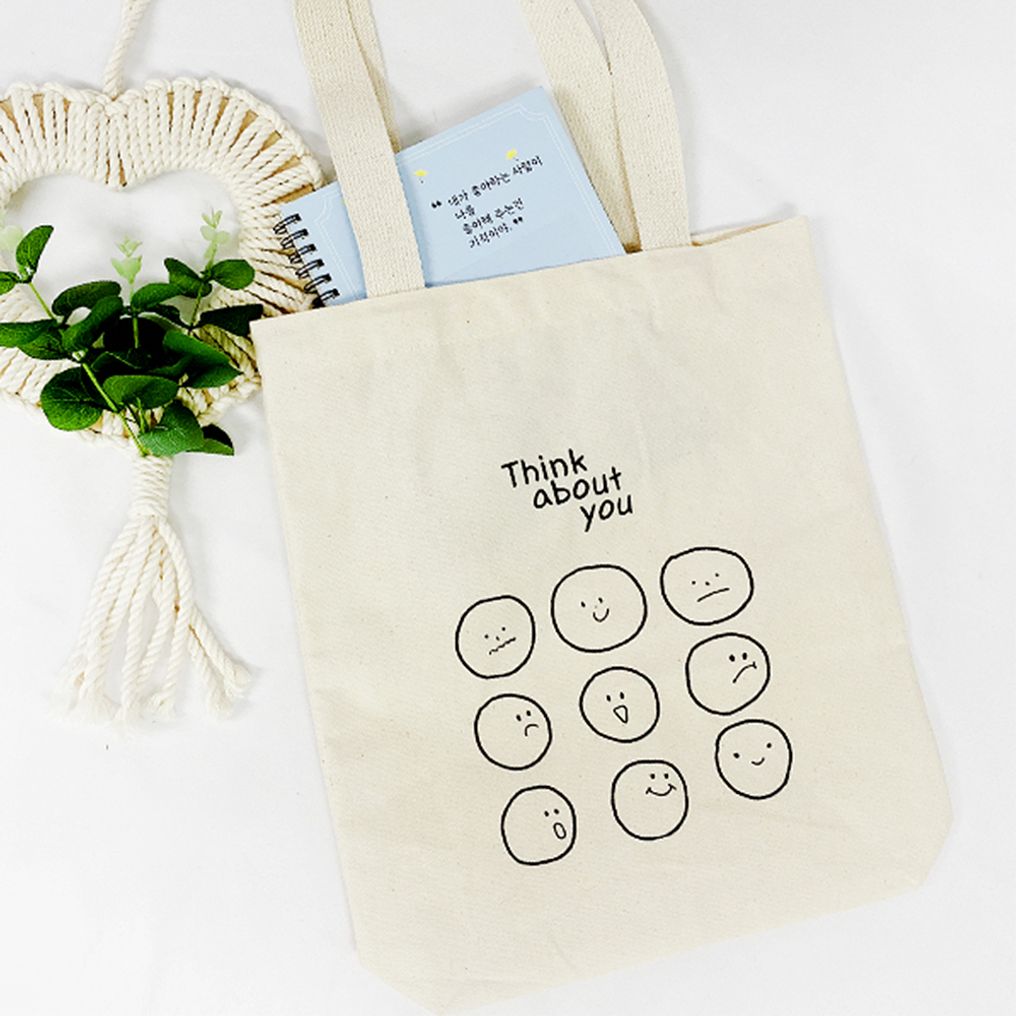 (TD) 스마일 이모티콘 2종 에코백 꾸미기