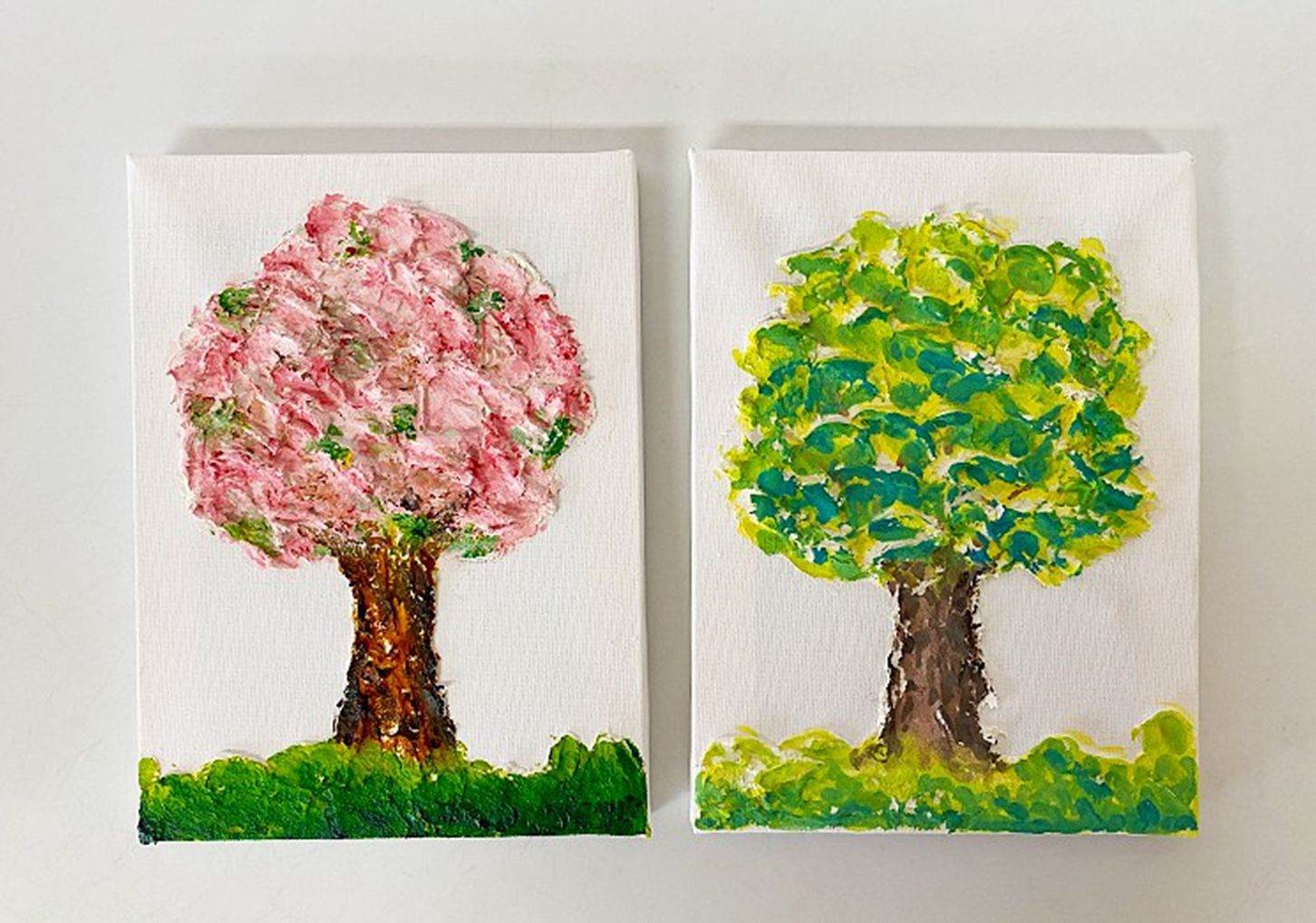 (TD) 스컬프쳐점토로 봄꽃나무캔버스액자 1인물감X