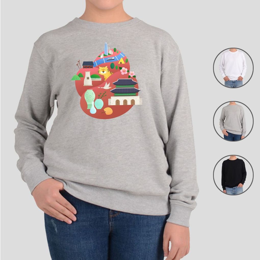 맨투맨 도자기 호랑이 첨성대 전통 나만의 디자인