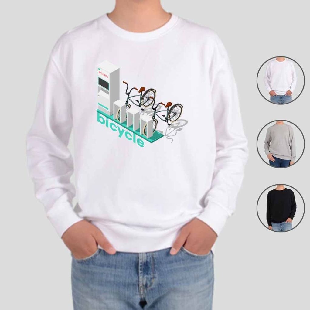 맨투맨 전기자전거 공유경제 그림 디자인