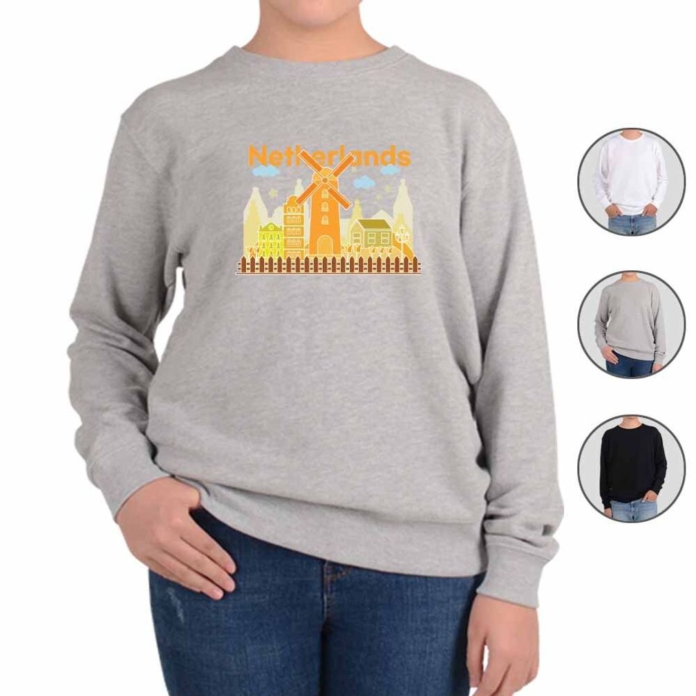 맨투맨 해외여행 네덜란드 풍차 그림 디자인