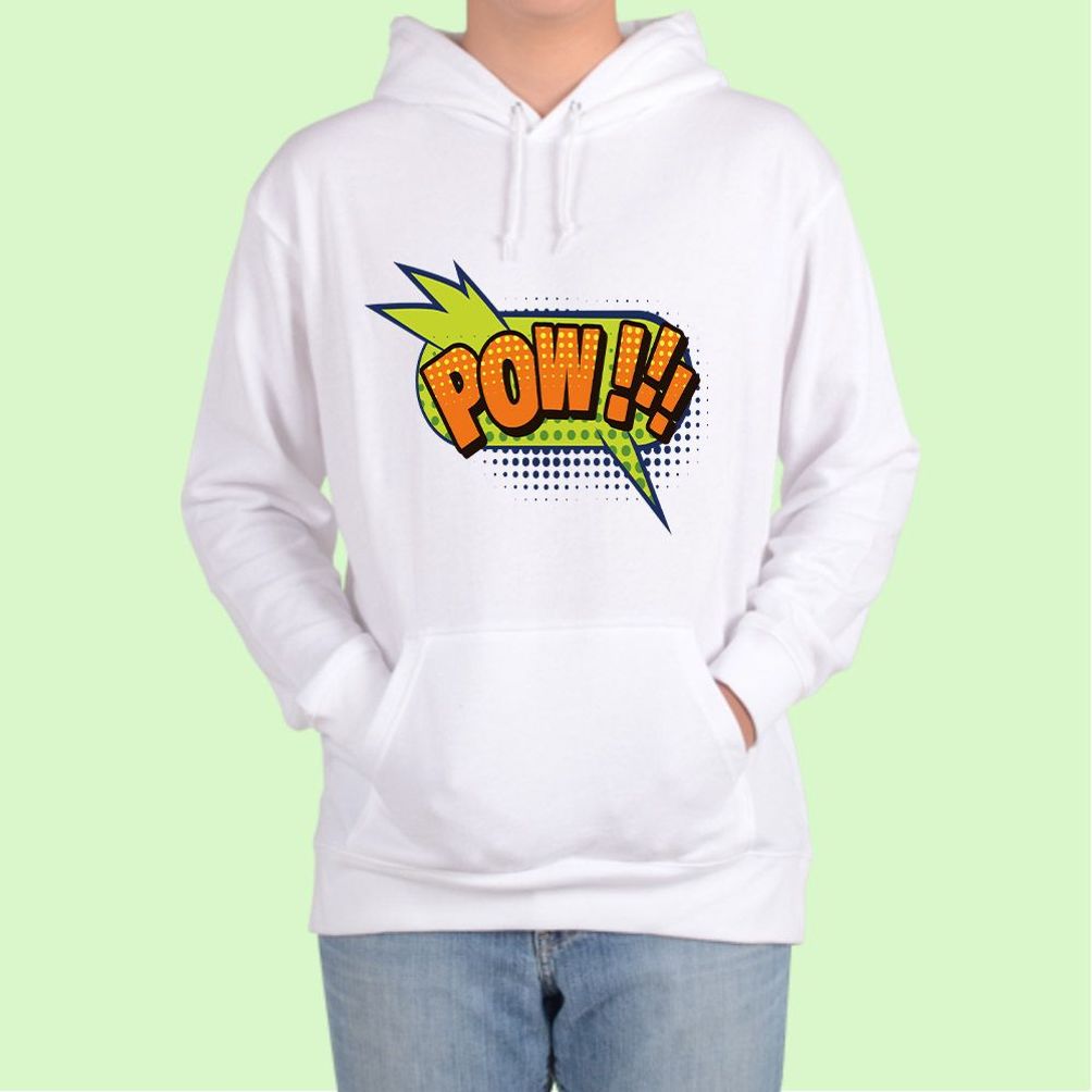 후드티 팝아트 말풍선 유행어 pow 그림 디자인