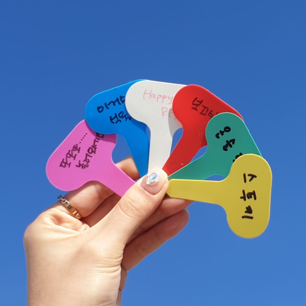 화분픽 T형 식물 라벨 이름표 중 100P 꽃팻말 네임택