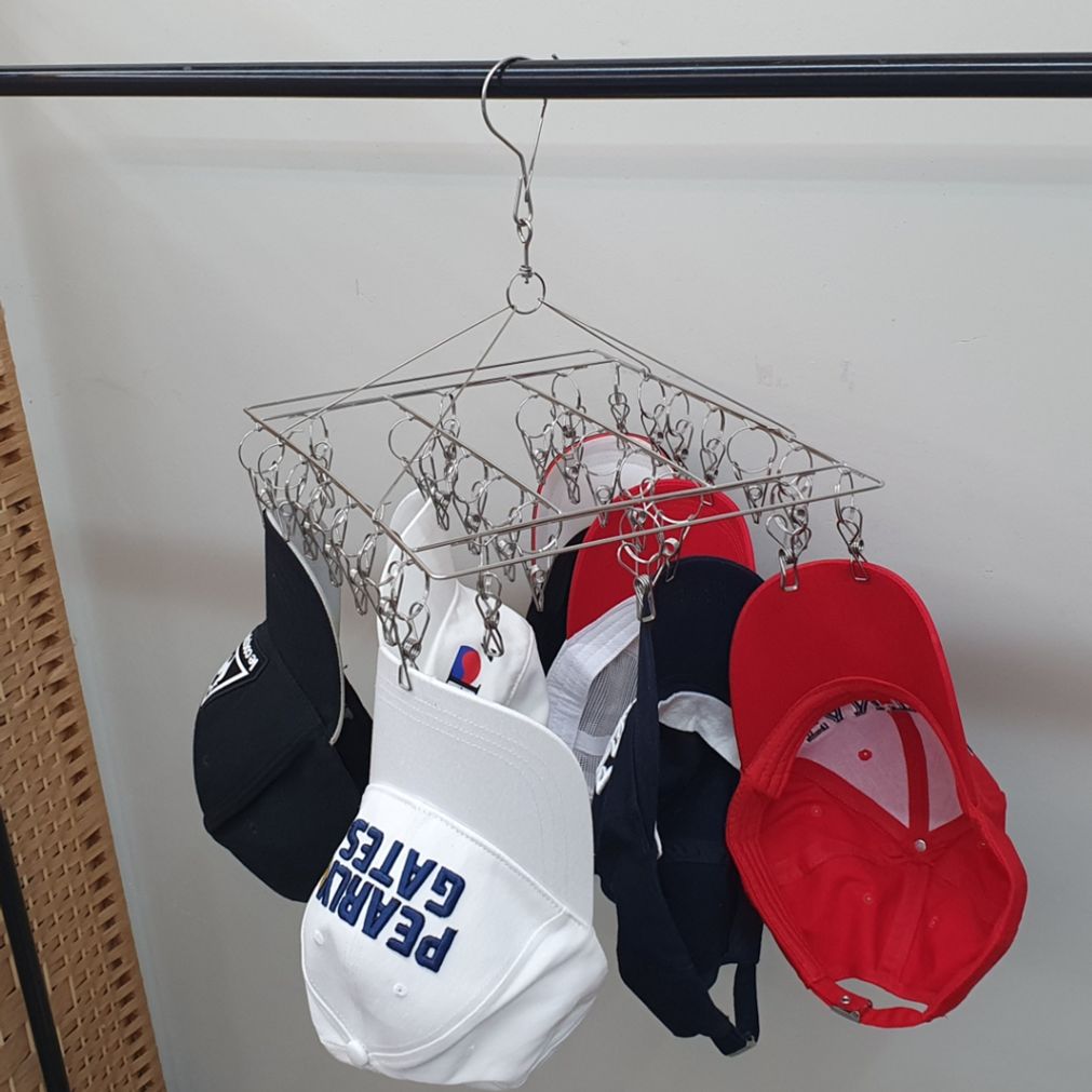 스텐 양말 빨래집게 사각 미니건조대 30구 베란다 빨