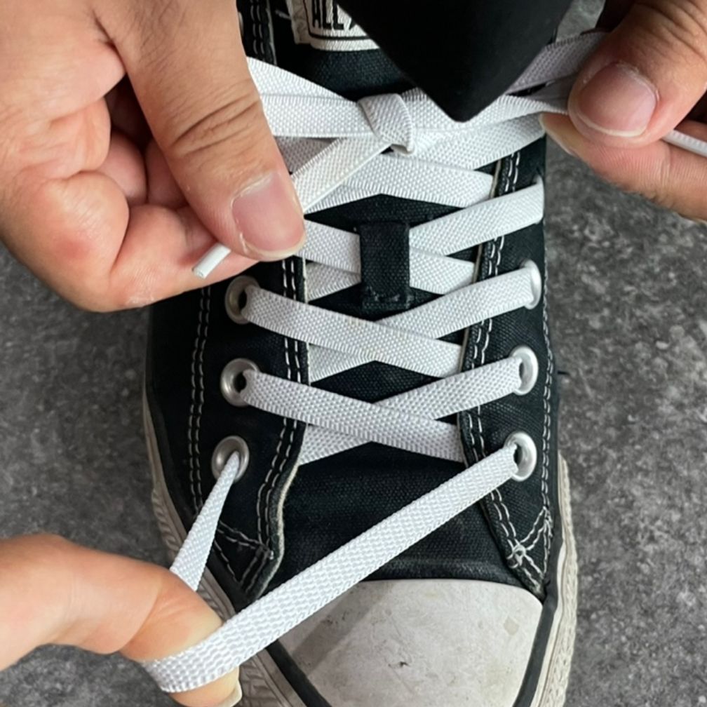 커스텀 고무줄 운동화 신발끈 화이트 100cm 늘어나는