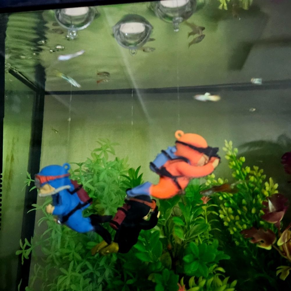 사진찍는 잠수부 어항 꾸미기 피규어 장식품 구피 수