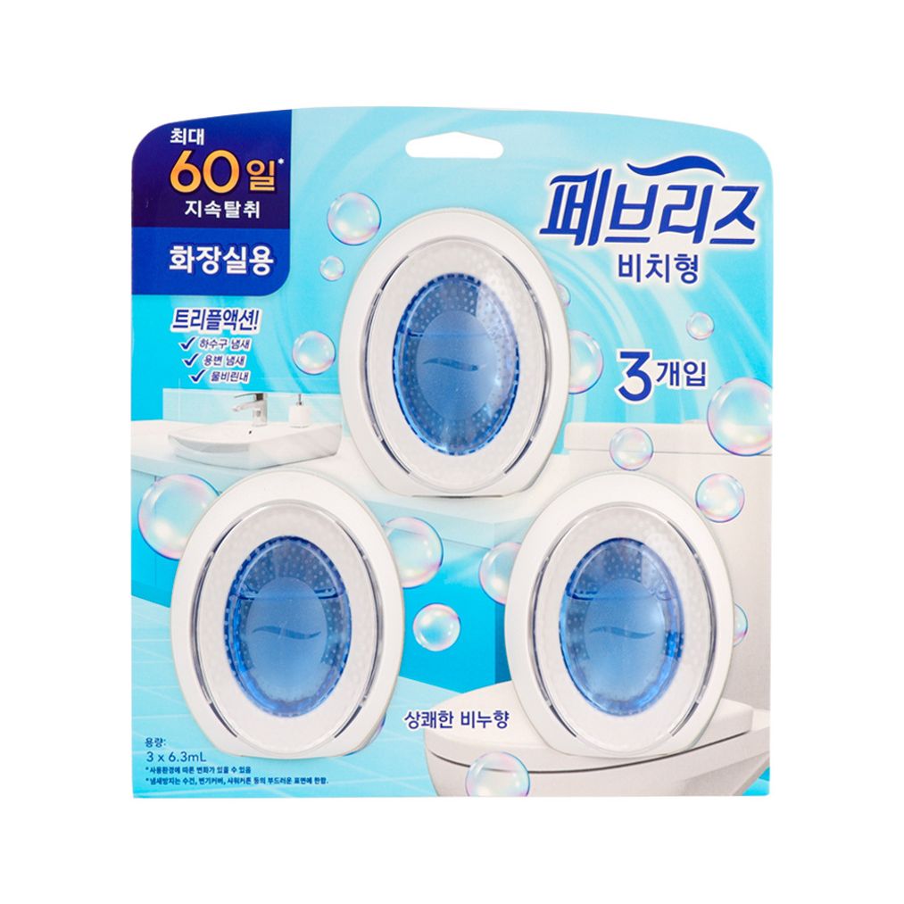 페브리즈 비치형 화장실용 상쾌한비누향 3입