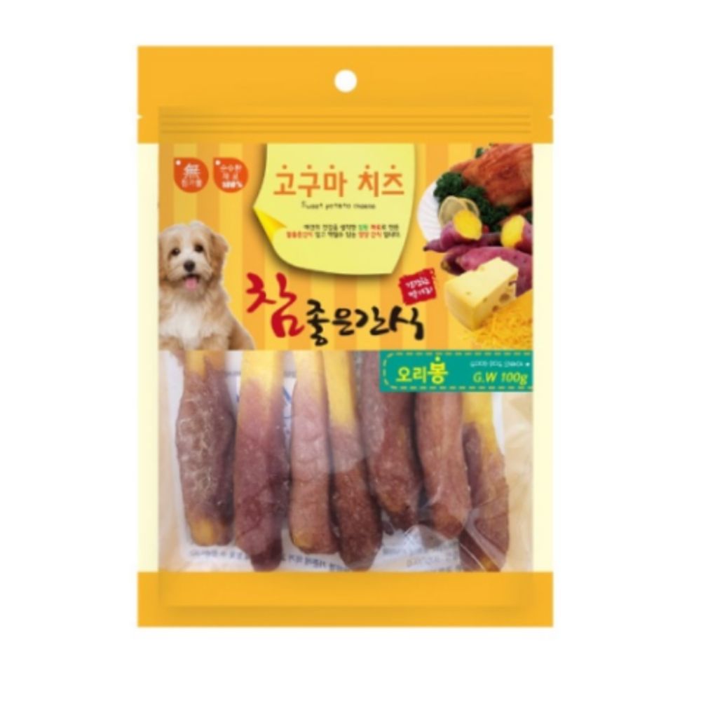 애견 영양 기능성 간식 고구마 치즈 오리봉 100g