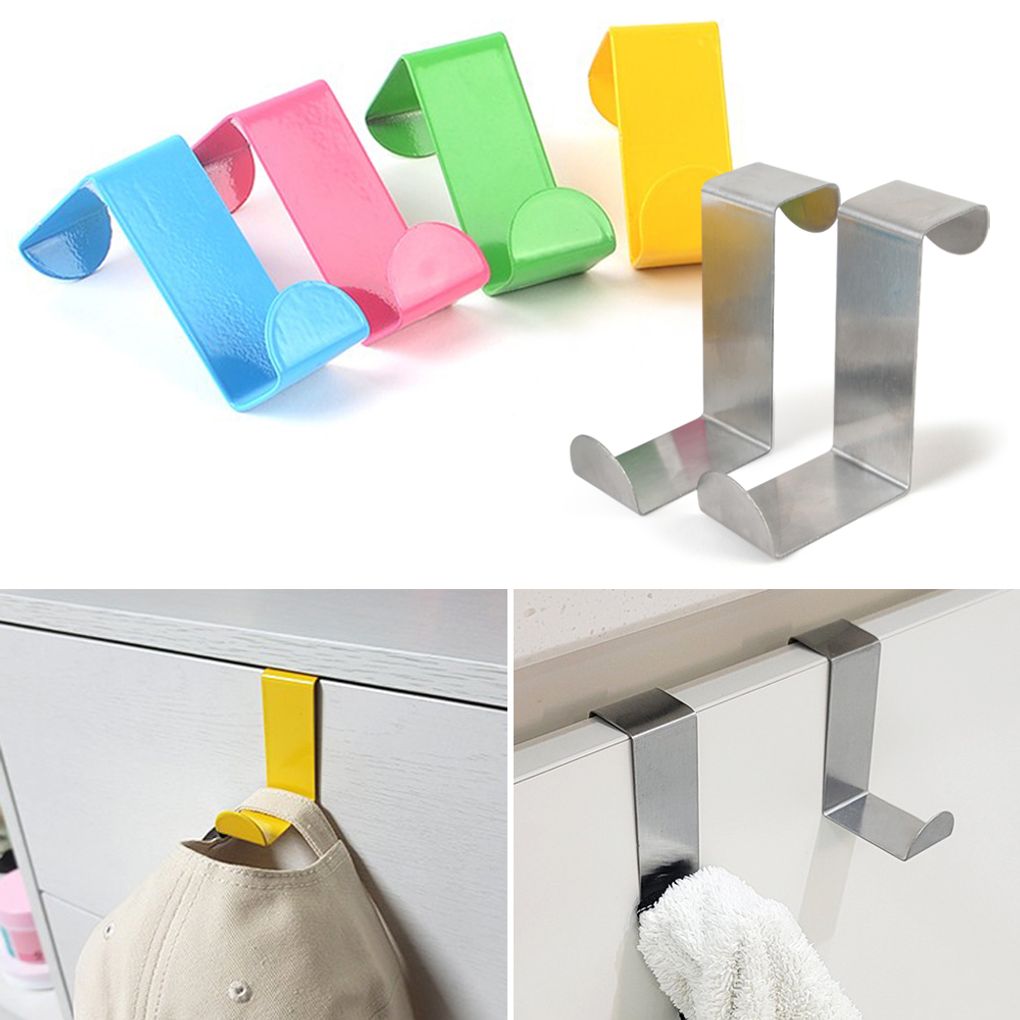 2P 도어 행거 걸이 후크 고리 정리 수건 모자 싱크대
