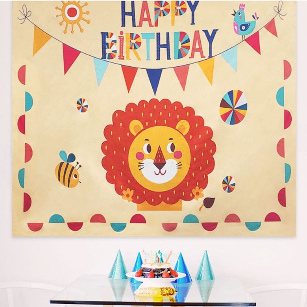 생일축하 패브릭 포스터 어린이집 생일파티용 배경 M