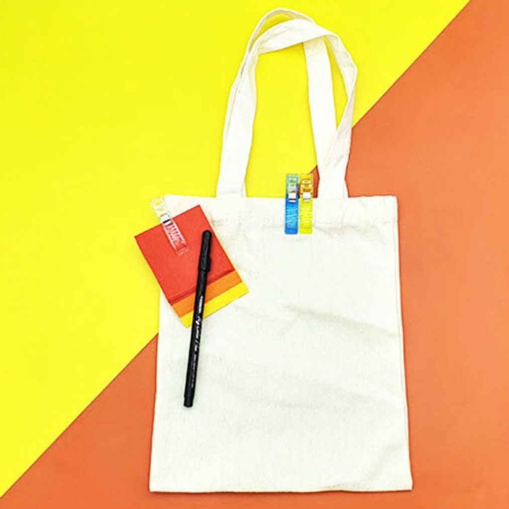 무지 에코백 캔버스 가방 백 베이지 세로S