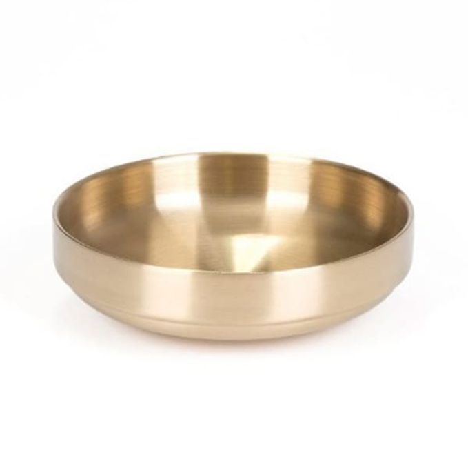 금상 티타늄 반찬 그릇 가정 찬기 이중 접시 대 14cm