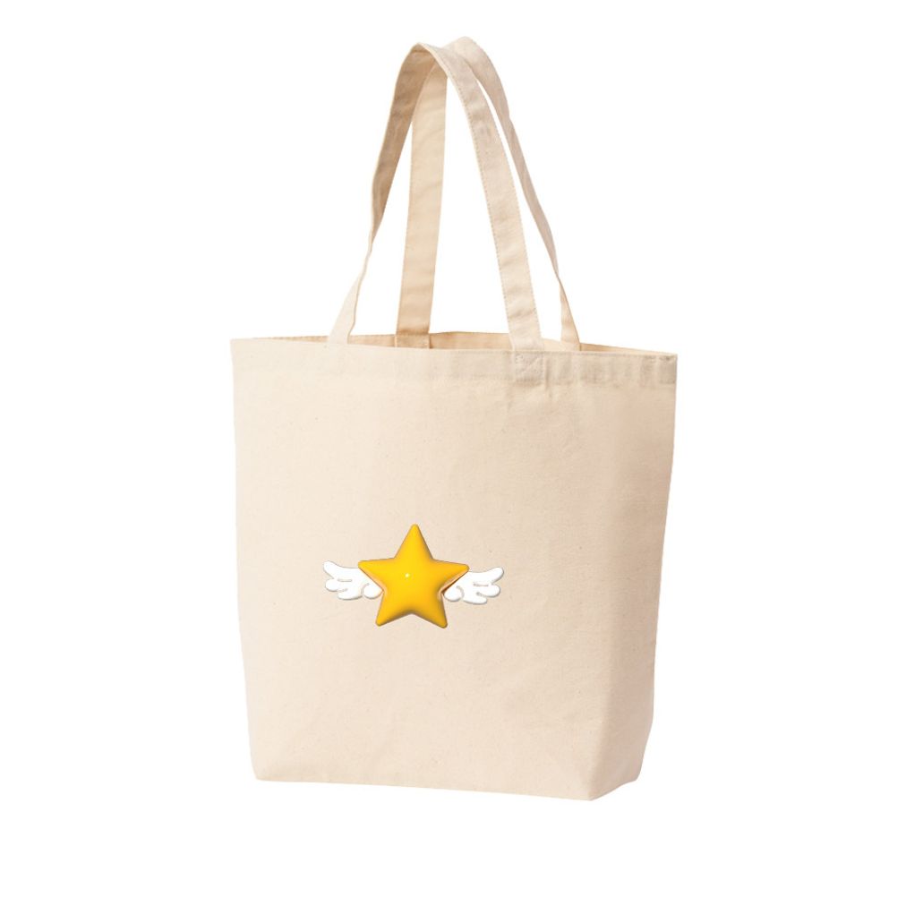 에코백 스타 별 천사의 날개 노란별 날개달린 스타 별이 날아다녀 골드스타