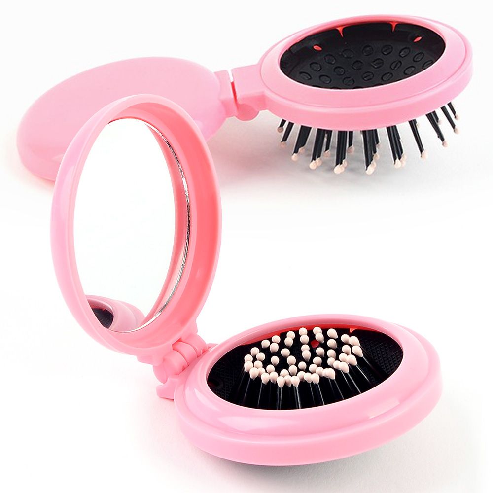 휴대용 빗거울 핑크 세트 거울빗 손거울 거울브러쉬