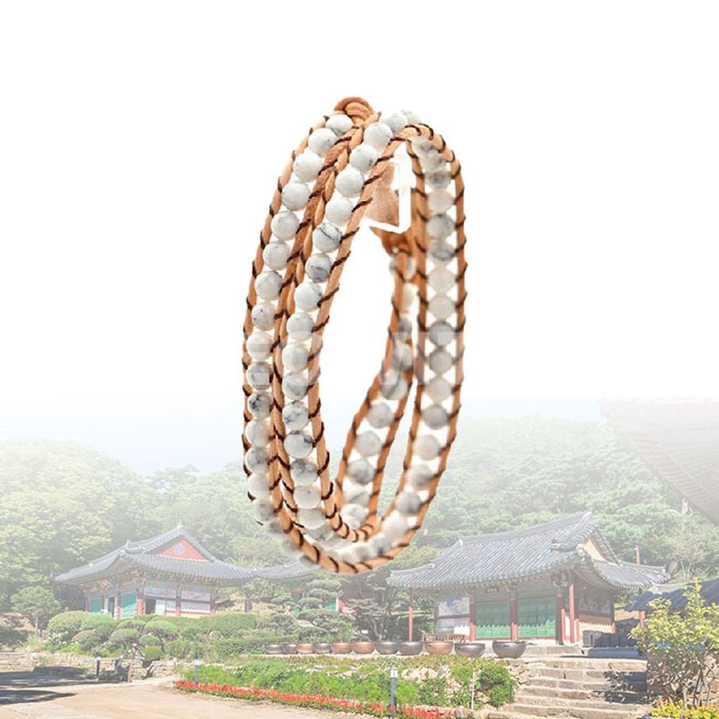 행운부적 팔찌 옥매듭 재물 금전 풍요 염주 백터키석