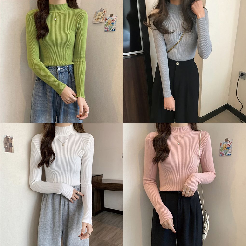 반목 폴라 골지 데일리 티셔츠