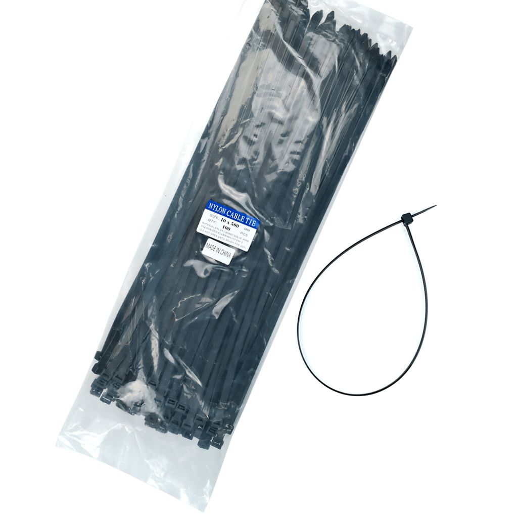 Kimspp 케이블타이 10x500mm 블랙 (약100개입) 케이블밴드 타이밴드 전선정리