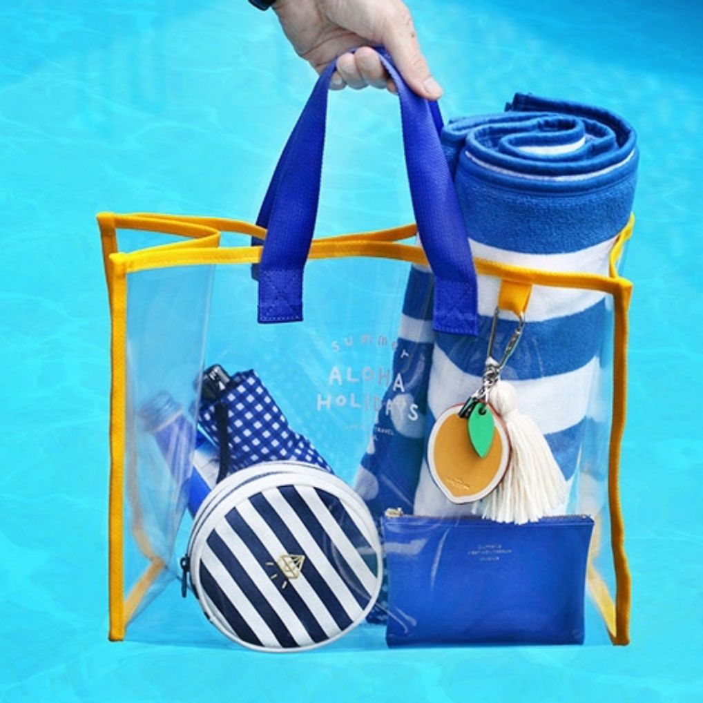 투명 비치백 여름 수영장 방수 방수백 블루