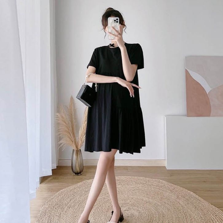 여름 주름 미디 원피스 편안하면서도 세련된 룩