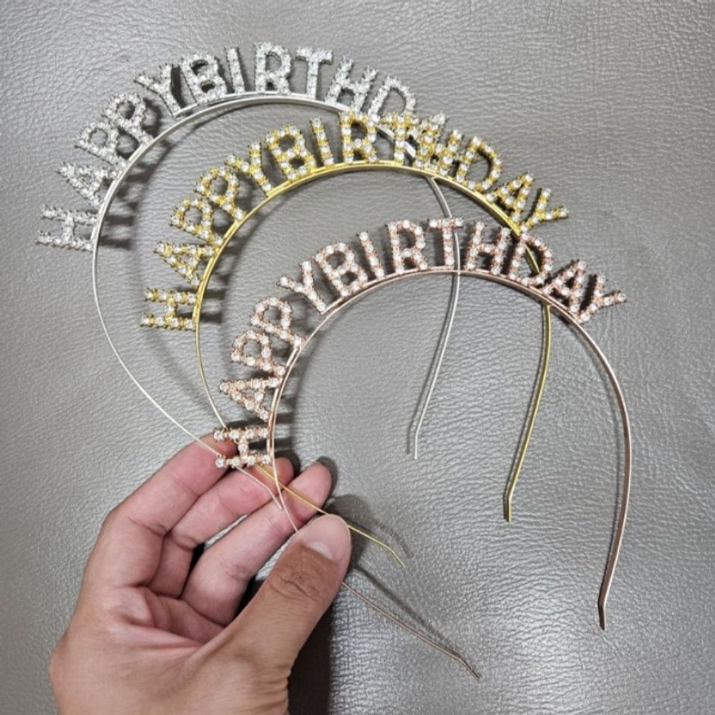 빅큐빅 펄 생일머리띠 주인공 왕관 파티용품 소품샵