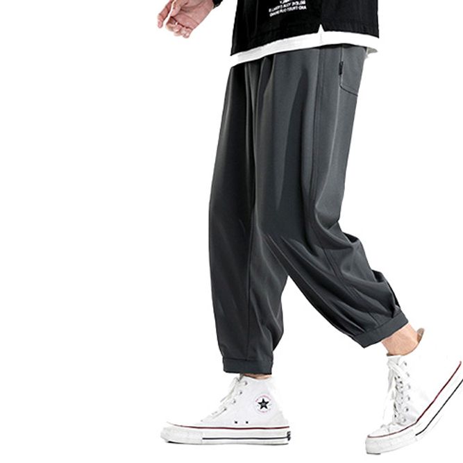 쿨링 테이퍼드 팬츠 남자 편한 통넓은 바지 여름 밴딩