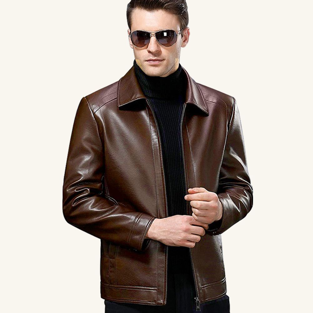 레더 싱글 자켓 봄 가을 남성 카라 블루종 가죽 점퍼
