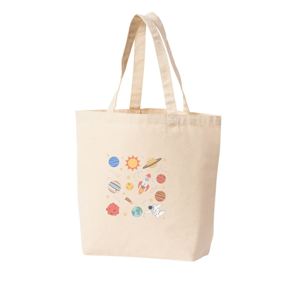 에코백 토트백 우주선 행성 태양계 우주인 지구 스타 별 토성
