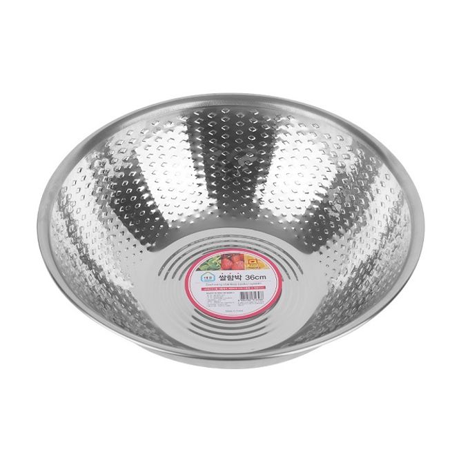 스텐 원형 쌀함박-36cm 주방 조리 세척 대야 바가지