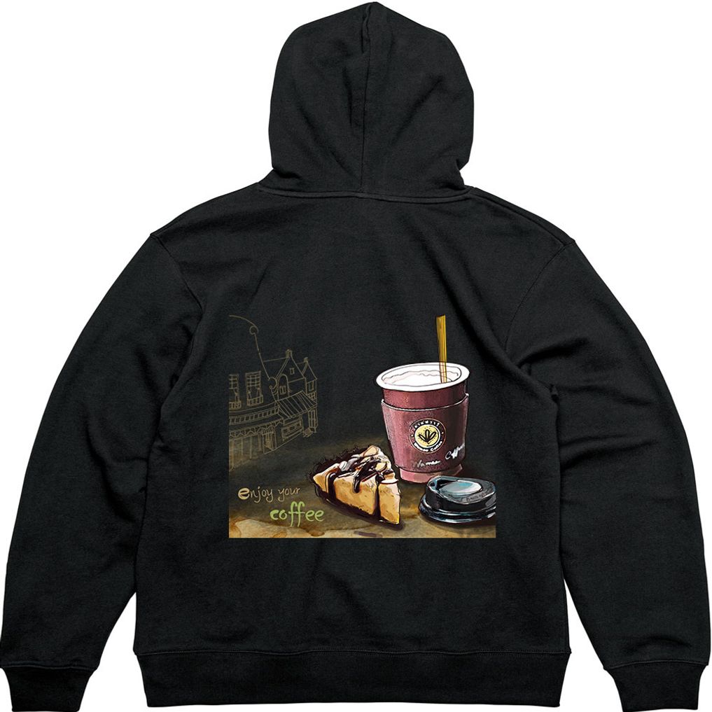 후드집업 전사이즈 뒷면 프린트티셔츠 카페 디저트