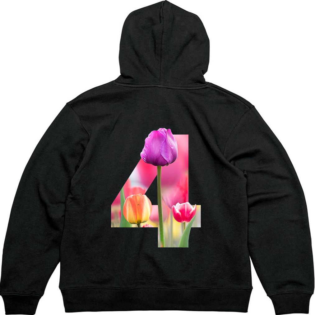 후드집업 전사이즈 뒷면 프린트티셔츠 숫자 4 튤립 축제