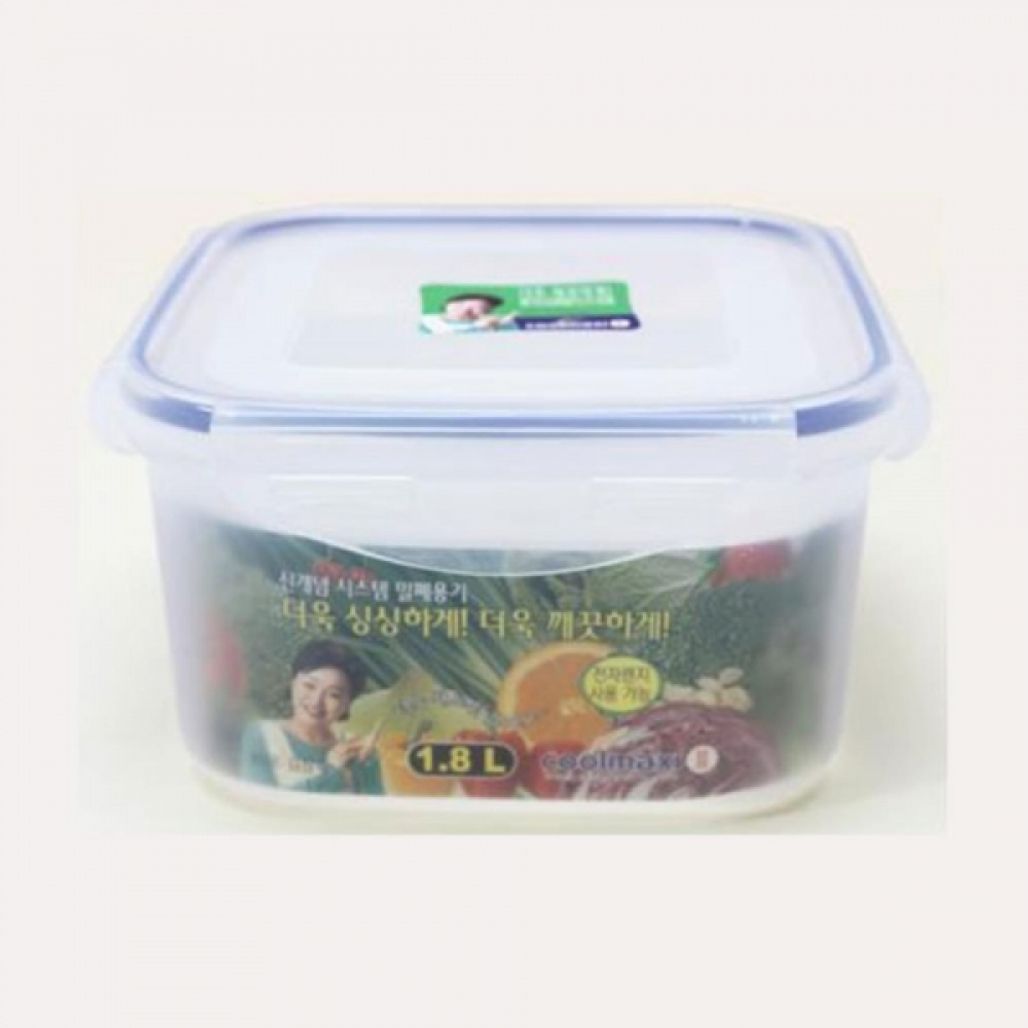 직사각 플라스틱 밀폐용기(1800ml) 보관용기 김치통