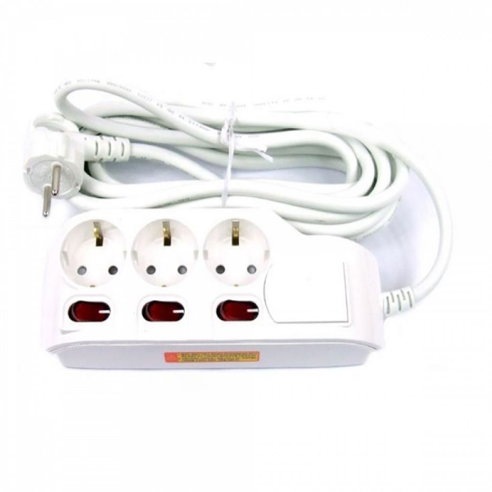 절전 접지형 3구 멀티콘센트 5M 멀티탭연장 전선용품