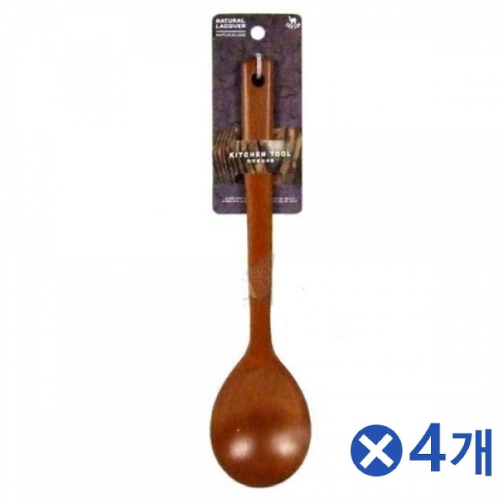 원목 옻칠 볶음숟가락 주걱 대형x4개 조리도구