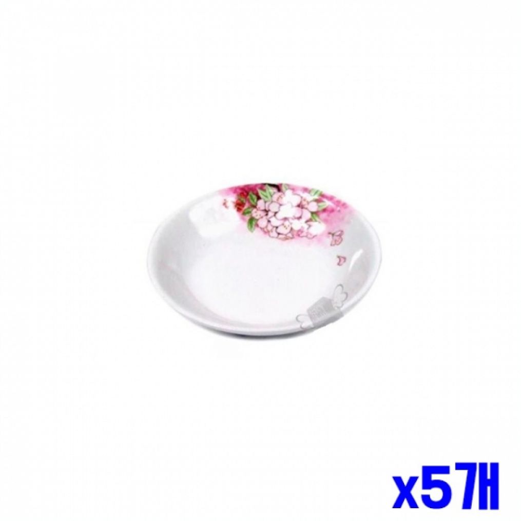 멜라민 재질 원형접시 8.5x1.8cm x5개 그릇 반찬접시