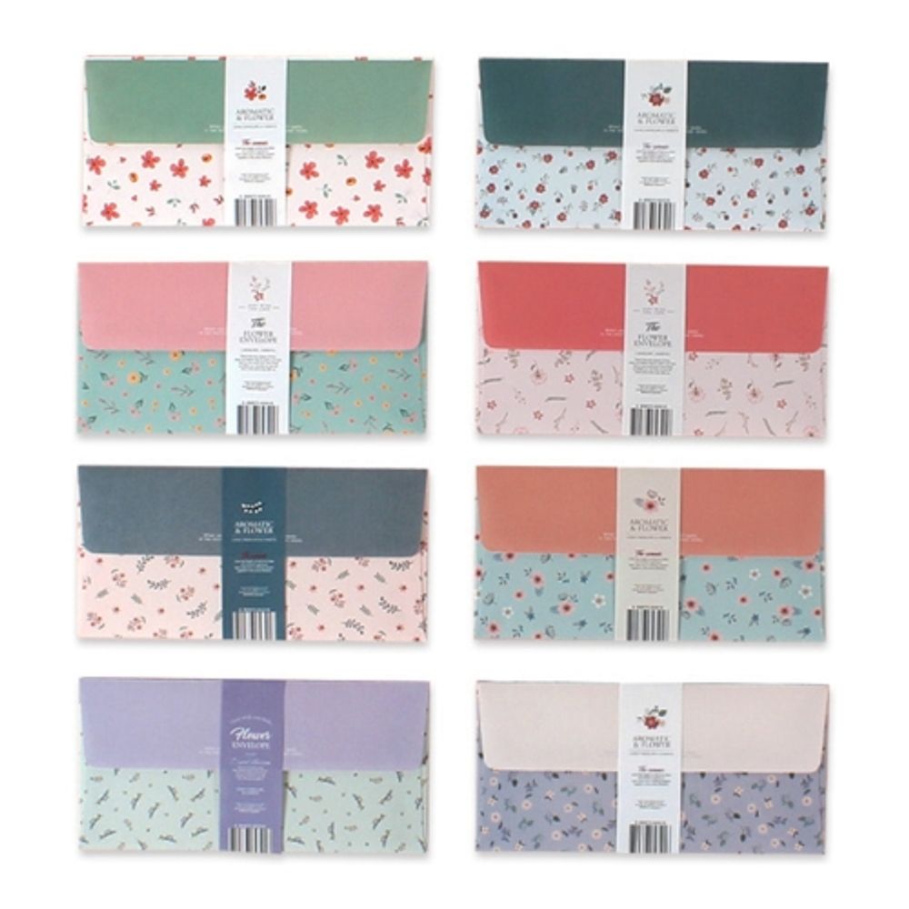 팬시소품 용돈 꽃가로봉투 G-EV054 색상랜덤 / 4매입