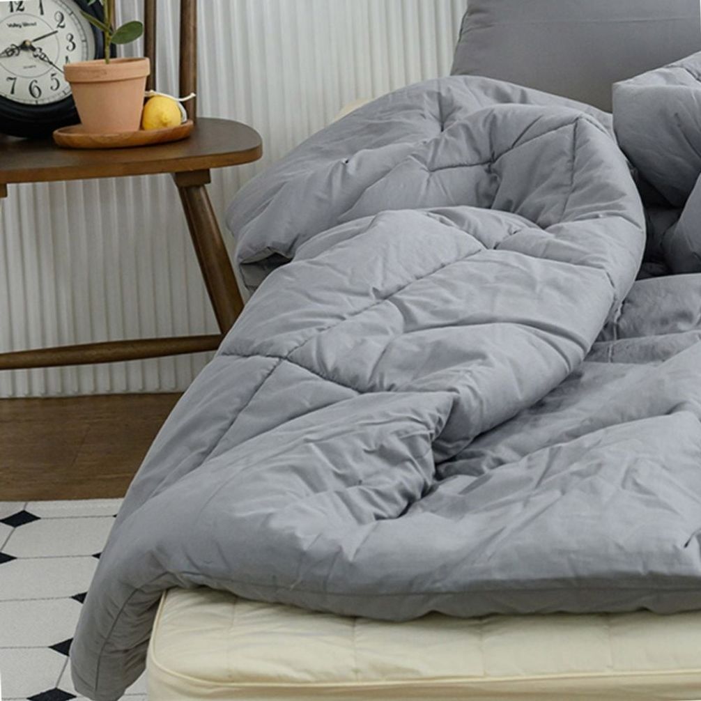 사계절냉감침구 퓨어 여름 겨울차렵 이불 샤이니 40수 여름 차렵이불 퀸 Q 그레이
