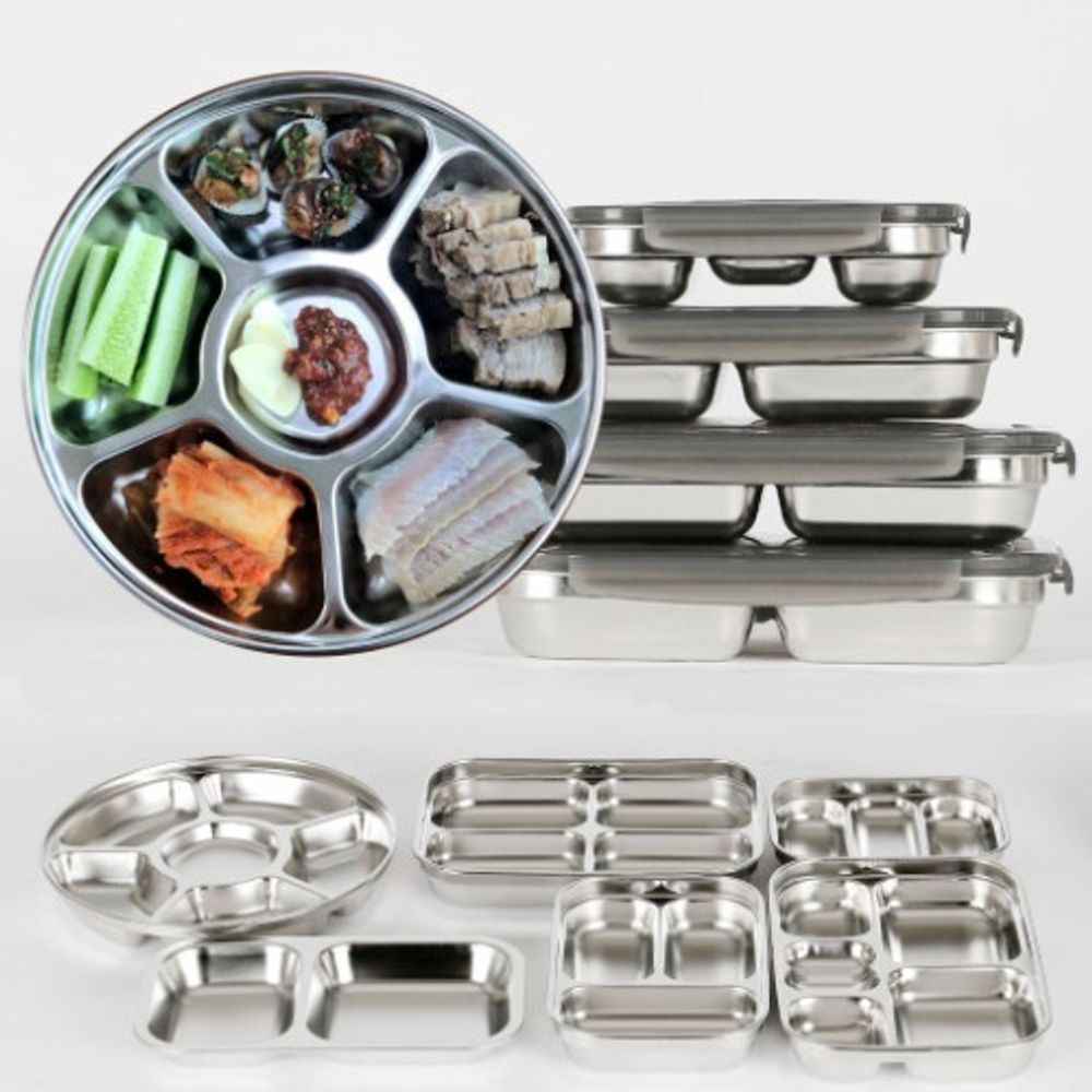 ST 사각 반찬통 4찬 하부 단품